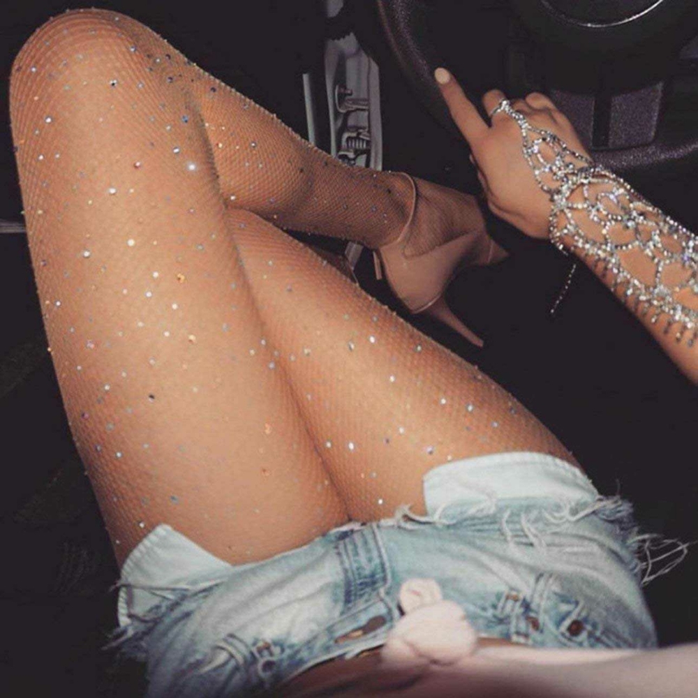 Bling Nude FIshnet Stockings
